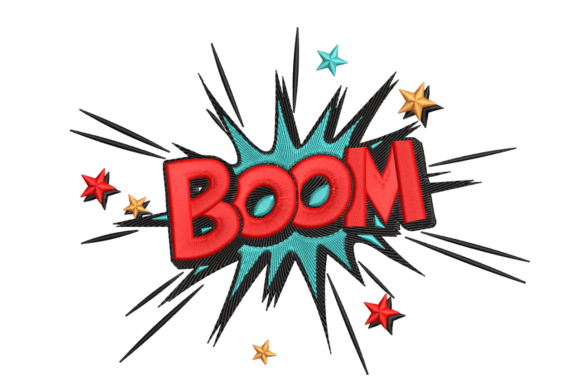 BOOM Comic Pop Art – A Dynamic Embroidery Design