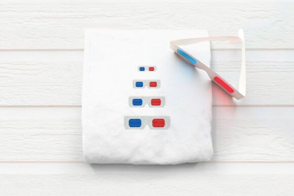 Charming 3D Glasses Mini Embroidery for Holidays