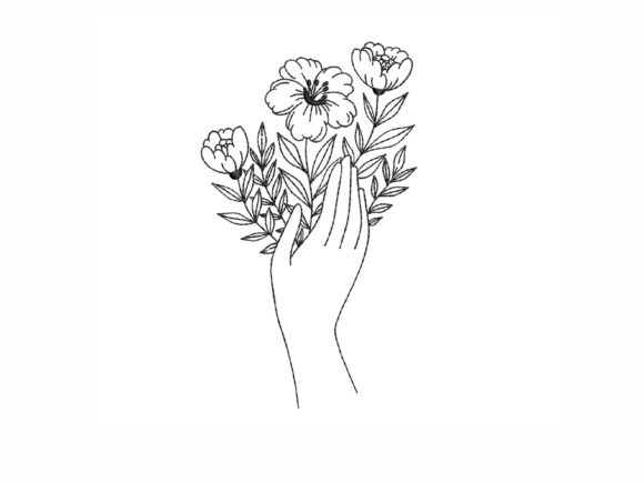Charming Floral Hands: A Perfect Craft Fair Embroidery