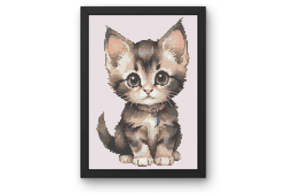 Charming Watercolour Cute Kitten Cross Stitch
