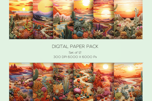 Desert Landscape Embroidery for Craft Fairs