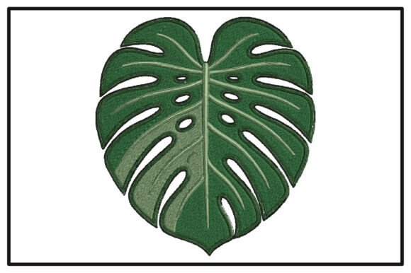 Detailed Monstera Leaf for Chic Embroidery