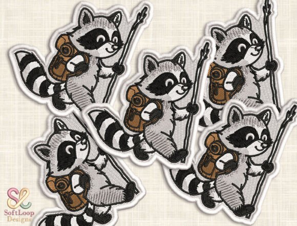HIKING RACCOON Patch for Seasonal Gifts