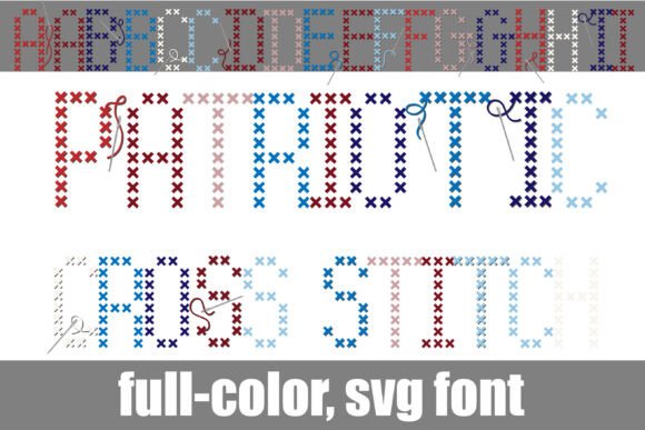 Patriotic Cross Stitch: A Heritage-Inspired Font