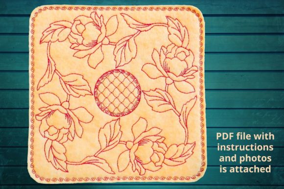 Placemat Roses Wreath: A Festive Embroidery Delight