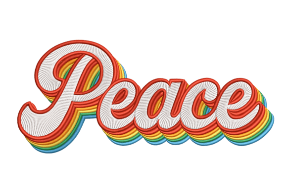 Retro Peace: A Vibrant Addition to Your Embroidery Collection