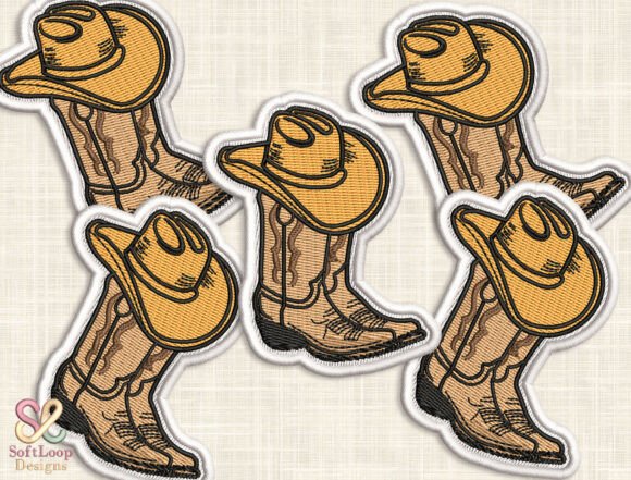 Rustic COWBOY BOOT Patch for Seasonal Projects