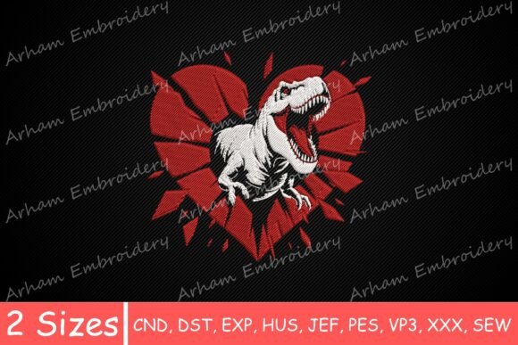 T-Rex Breaking Wall: A Bold Embroidery Choice